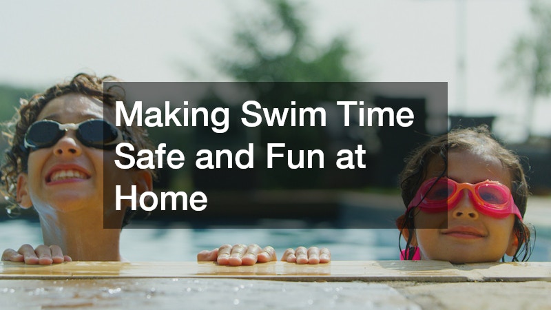 two boys having fun in the pool